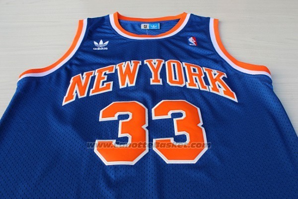 Maglia New York Knicks Patrick Ewing #33 Retro Blu